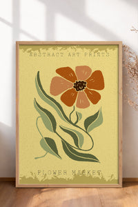 HOMEPACK Ahşap Çerçeveli Tablo Çerçeveli Poster Sanatsal Modern Duvar Dekoru FLOWER-47