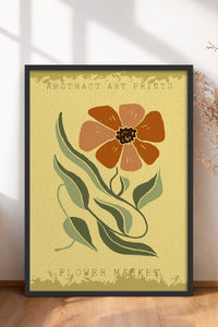 HOMEPACK Ahşap Çerçeveli Tablo Çerçeveli Poster Sanatsal Modern Duvar Dekoru FLOWER-47