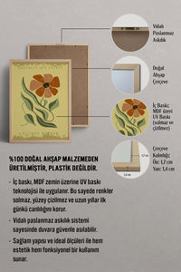HOMEPACK Ahşap Çerçeveli Tablo Çerçeveli Poster Sanatsal Modern Duvar Dekoru FLOWER-47