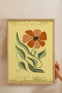 HOMEPACK Ahşap Çerçeveli Tablo Çerçeveli Poster Sanatsal Modern Duvar Dekoru FLOWER-47