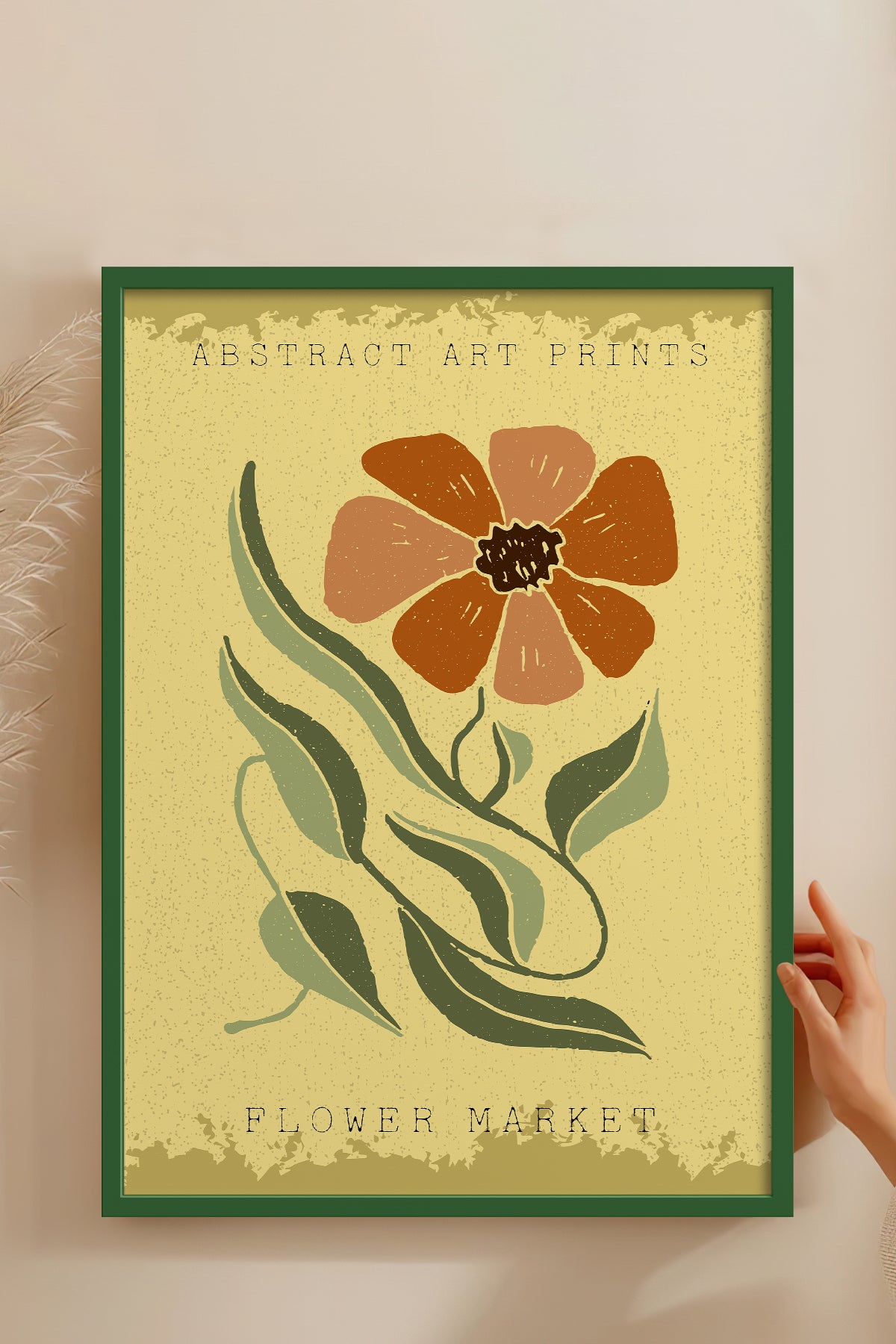 HOMEPACK Ahşap Çerçeveli Tablo Çerçeveli Poster Sanatsal Modern Duvar Dekoru FLOWER-47