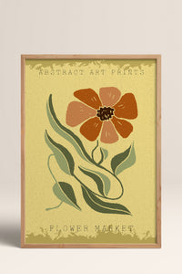 HOMEPACK Ahşap Çerçeveli Tablo Çerçeveli Poster Sanatsal Modern Duvar Dekoru FLOWER-47