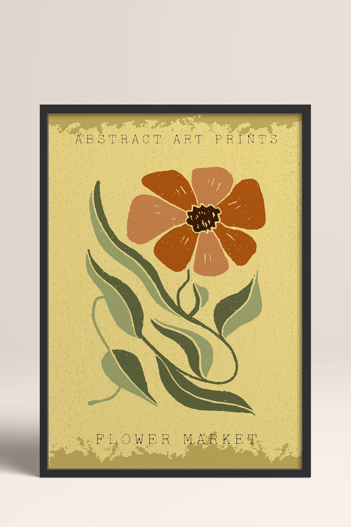 HOMEPACK Ahşap Çerçeveli Tablo Çerçeveli Poster Sanatsal Modern Duvar Dekoru FLOWER-47