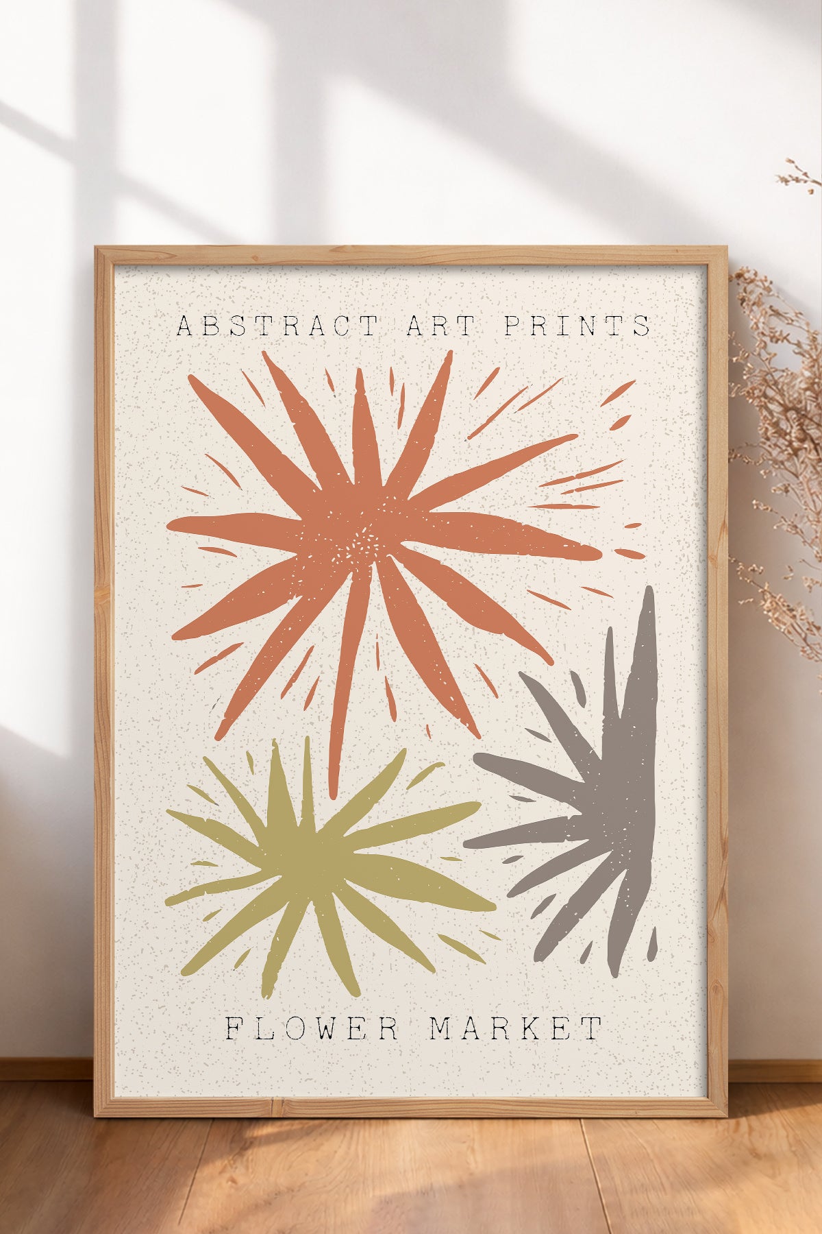 HOMEPACK Ahşap Çerçeveli Tablo Çerçeveli Poster Sanatsal Modern Duvar Dekoru FLOWER-48