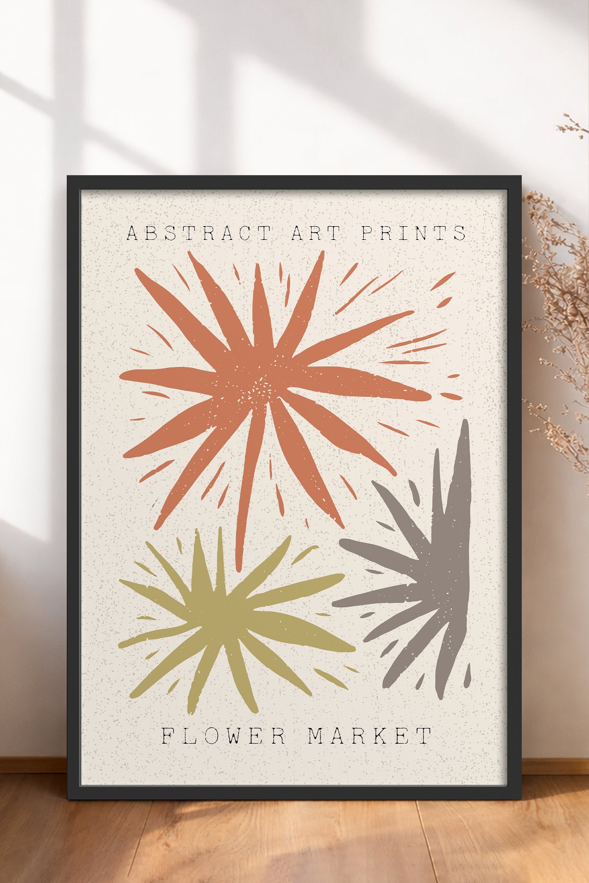 HOMEPACK Ahşap Çerçeveli Tablo Çerçeveli Poster Sanatsal Modern Duvar Dekoru FLOWER-48