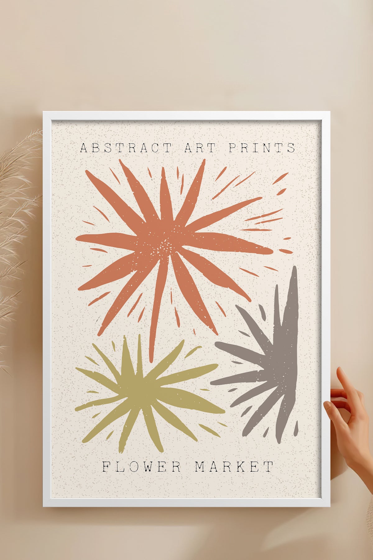 HOMEPACK Ahşap Çerçeveli Tablo Çerçeveli Poster Sanatsal Modern Duvar Dekoru FLOWER-48