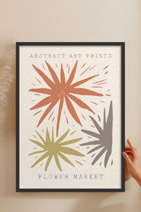 HOMEPACK Ahşap Çerçeveli Tablo Çerçeveli Poster Sanatsal Modern Duvar Dekoru FLOWER-48