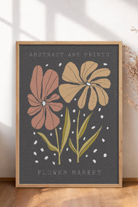 HOMEPACK Ahşap Çerçeveli Tablo Çerçeveli Poster Sanatsal Modern Duvar Dekoru FLOWER-49