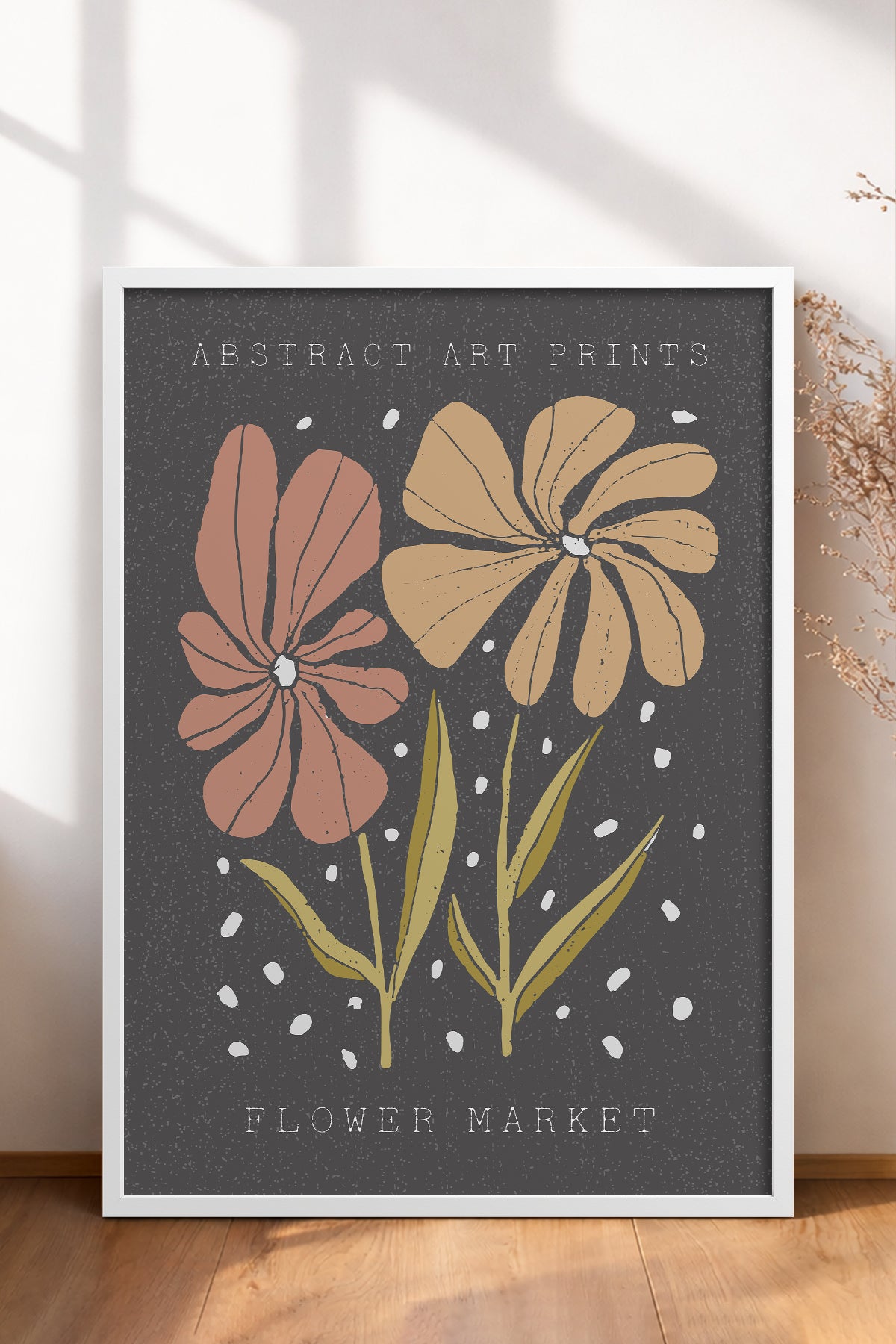 HOMEPACK Ahşap Çerçeveli Tablo Çerçeveli Poster Sanatsal Modern Duvar Dekoru FLOWER-49