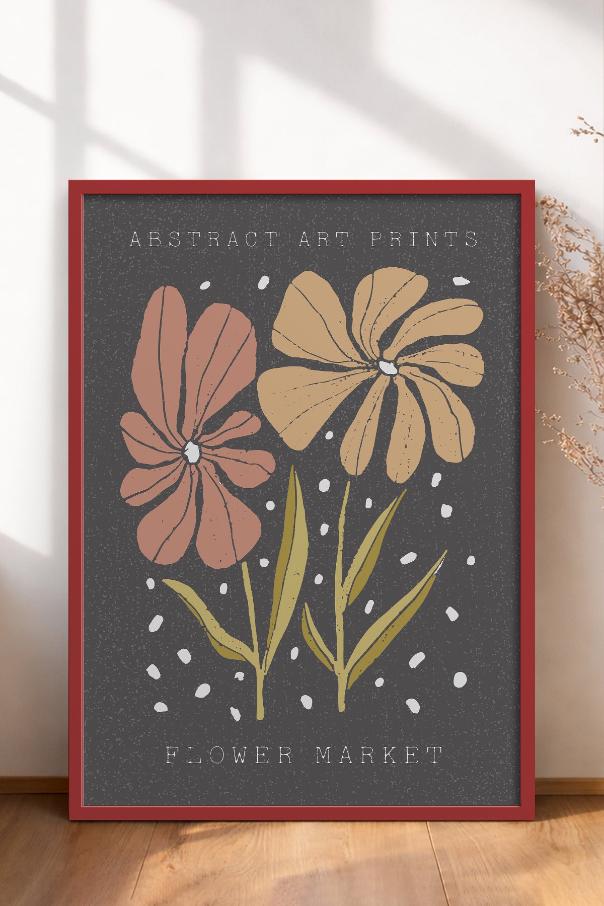 HOMEPACK Ahşap Çerçeveli Tablo Çerçeveli Poster Sanatsal Modern Duvar Dekoru FLOWER-49