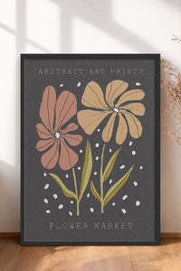 HOMEPACK Ahşap Çerçeveli Tablo Çerçeveli Poster Sanatsal Modern Duvar Dekoru FLOWER-49