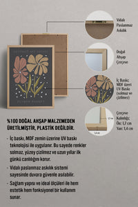 HOMEPACK Ahşap Çerçeveli Tablo Çerçeveli Poster Sanatsal Modern Duvar Dekoru FLOWER-49