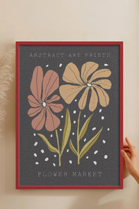 HOMEPACK Ahşap Çerçeveli Tablo Çerçeveli Poster Sanatsal Modern Duvar Dekoru FLOWER-49