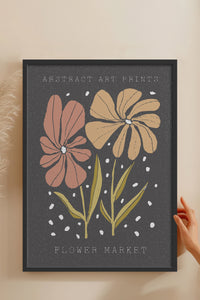 HOMEPACK Ahşap Çerçeveli Tablo Çerçeveli Poster Sanatsal Modern Duvar Dekoru FLOWER-49