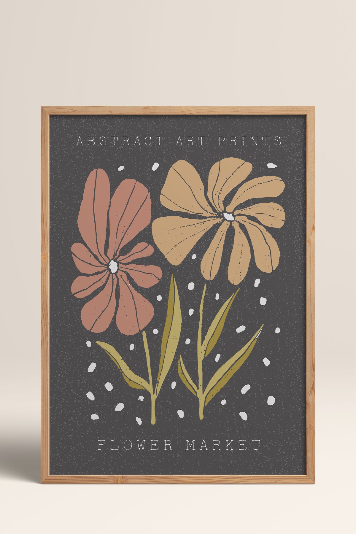 HOMEPACK Ahşap Çerçeveli Tablo Çerçeveli Poster Sanatsal Modern Duvar Dekoru FLOWER-49