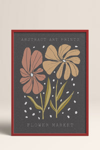 HOMEPACK Ahşap Çerçeveli Tablo Çerçeveli Poster Sanatsal Modern Duvar Dekoru FLOWER-49