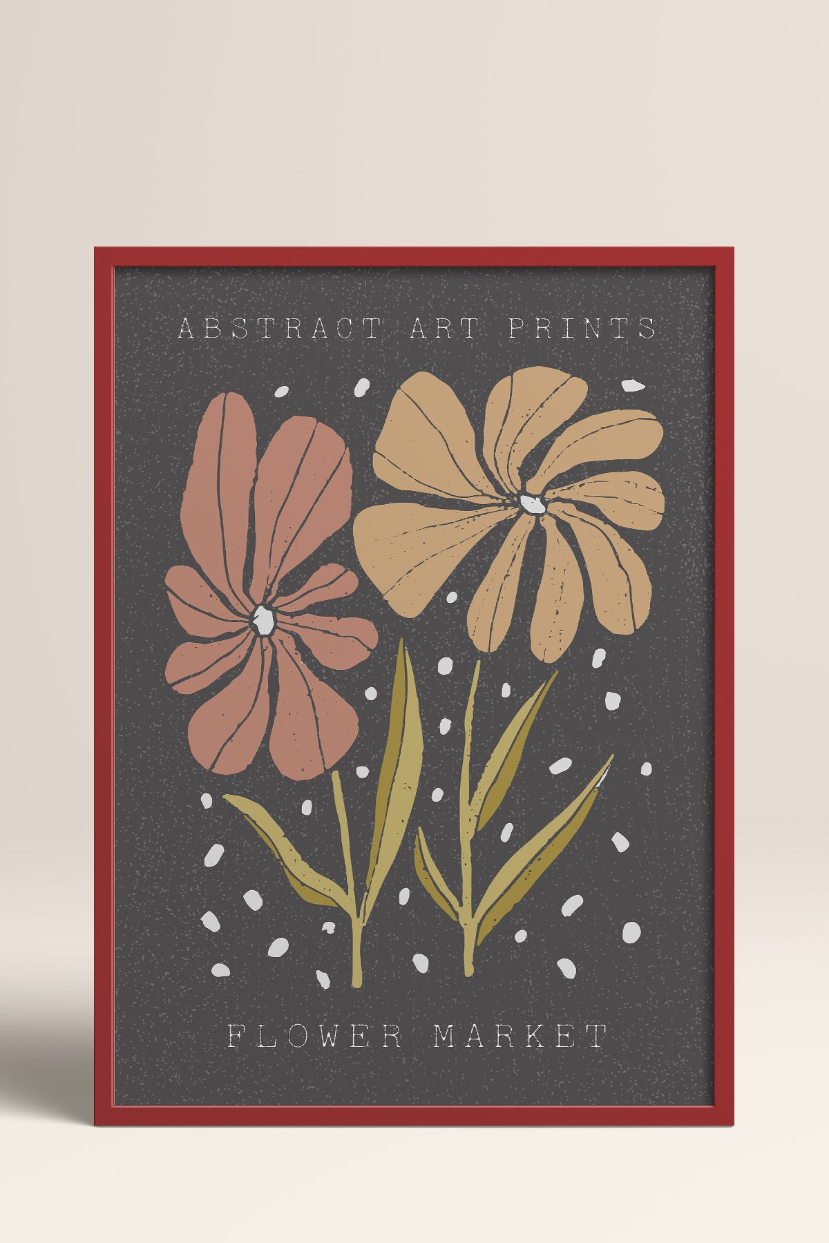 HOMEPACK Ahşap Çerçeveli Tablo Çerçeveli Poster Sanatsal Modern Duvar Dekoru FLOWER-49