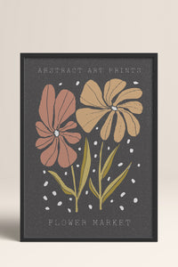 HOMEPACK Ahşap Çerçeveli Tablo Çerçeveli Poster Sanatsal Modern Duvar Dekoru FLOWER-49