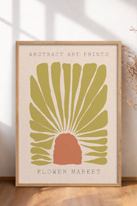 HOMEPACK Ahşap Çerçeveli Tablo Çerçeveli Poster Sanatsal Modern Duvar Dekoru FLOWER-50