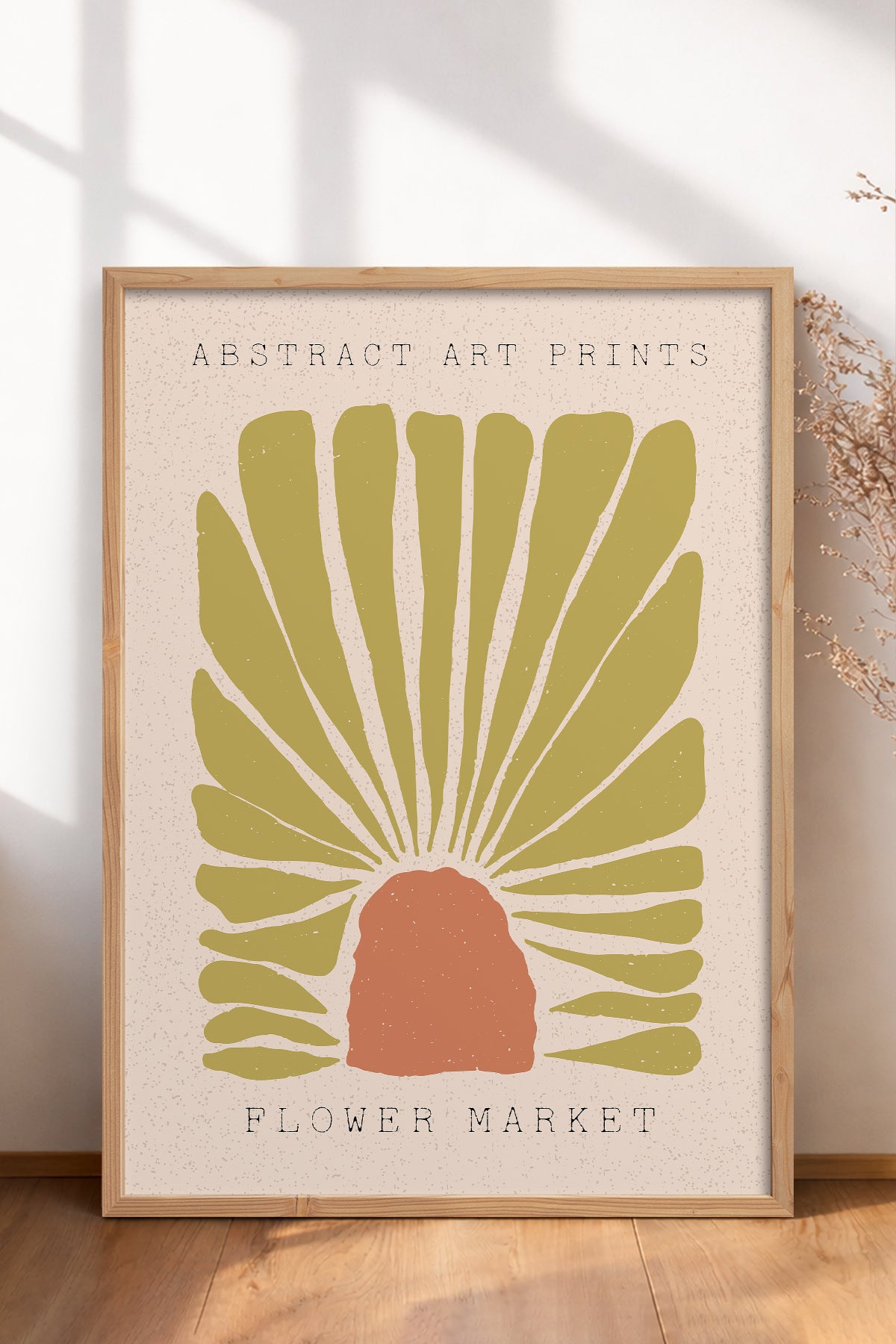 HOMEPACK Ahşap Çerçeveli Tablo Çerçeveli Poster Sanatsal Modern Duvar Dekoru FLOWER-50