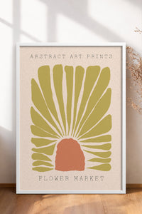HOMEPACK Ahşap Çerçeveli Tablo Çerçeveli Poster Sanatsal Modern Duvar Dekoru FLOWER-50