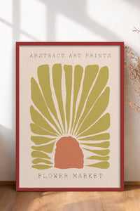 HOMEPACK Ahşap Çerçeveli Tablo Çerçeveli Poster Sanatsal Modern Duvar Dekoru FLOWER-50
