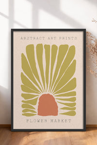 HOMEPACK Ahşap Çerçeveli Tablo Çerçeveli Poster Sanatsal Modern Duvar Dekoru FLOWER-50