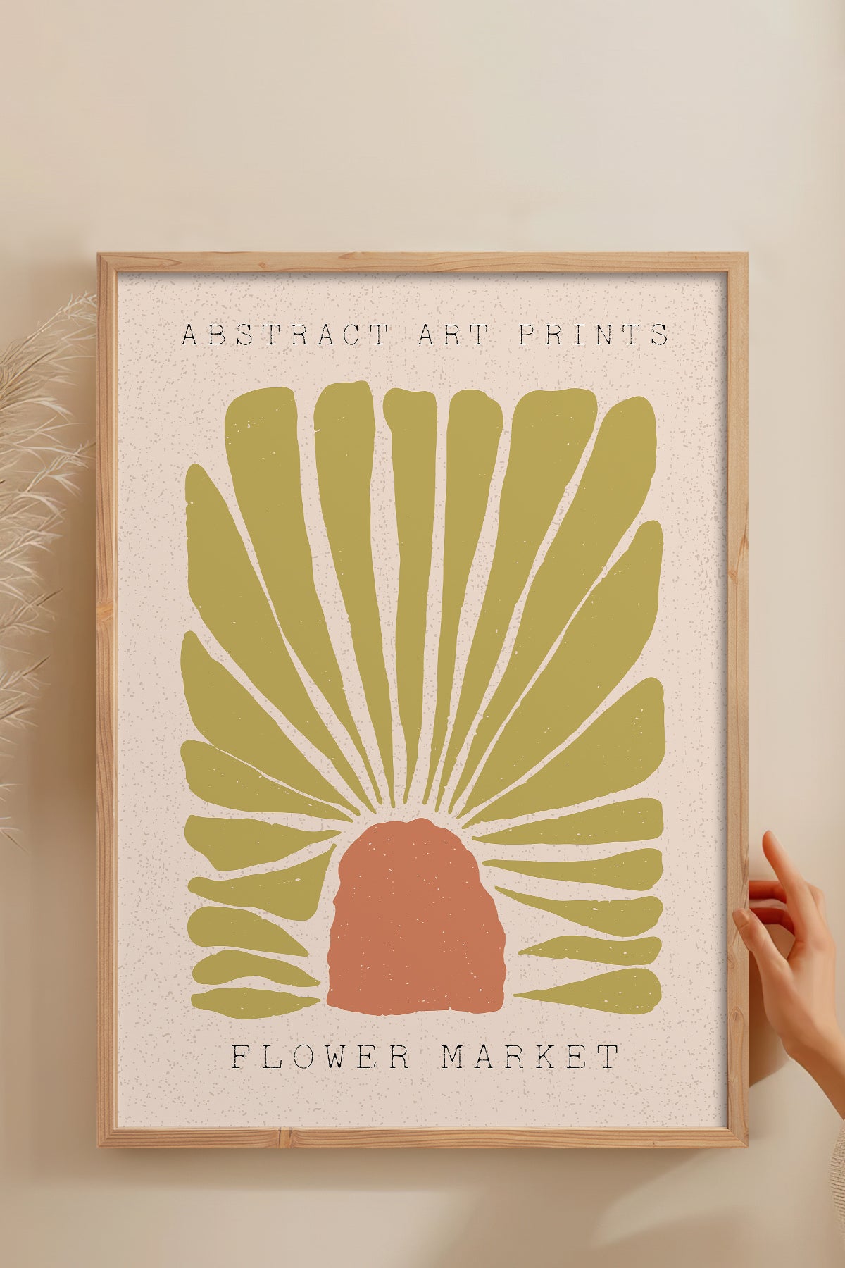 HOMEPACK Ahşap Çerçeveli Tablo Çerçeveli Poster Sanatsal Modern Duvar Dekoru FLOWER-50