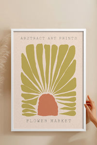HOMEPACK Ahşap Çerçeveli Tablo Çerçeveli Poster Sanatsal Modern Duvar Dekoru FLOWER-50