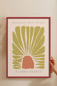 HOMEPACK Ahşap Çerçeveli Tablo Çerçeveli Poster Sanatsal Modern Duvar Dekoru FLOWER-50