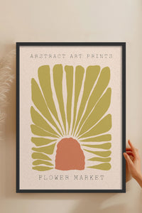HOMEPACK Ahşap Çerçeveli Tablo Çerçeveli Poster Sanatsal Modern Duvar Dekoru FLOWER-50