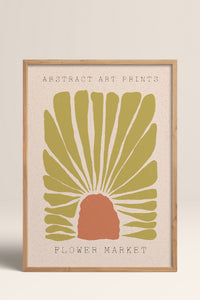 HOMEPACK Ahşap Çerçeveli Tablo Çerçeveli Poster Sanatsal Modern Duvar Dekoru FLOWER-50