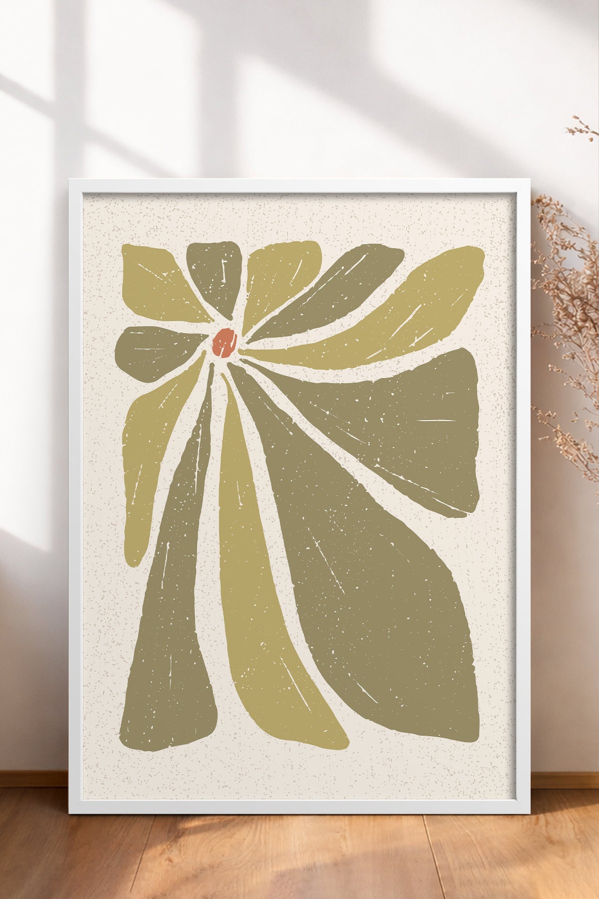 HOMEPACK Ahşap Çerçeveli Tablo Çerçeveli Poster Sanatsal Modern Duvar Dekoru FLOWER-51