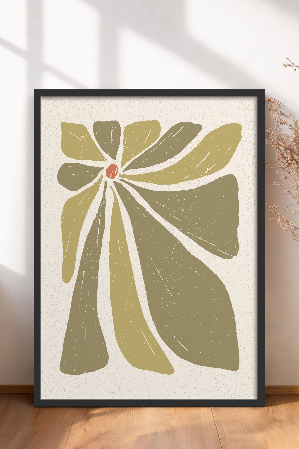HOMEPACK Ahşap Çerçeveli Tablo Çerçeveli Poster Sanatsal Modern Duvar Dekoru FLOWER-51