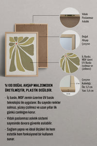 HOMEPACK Ahşap Çerçeveli Tablo Çerçeveli Poster Sanatsal Modern Duvar Dekoru FLOWER-51
