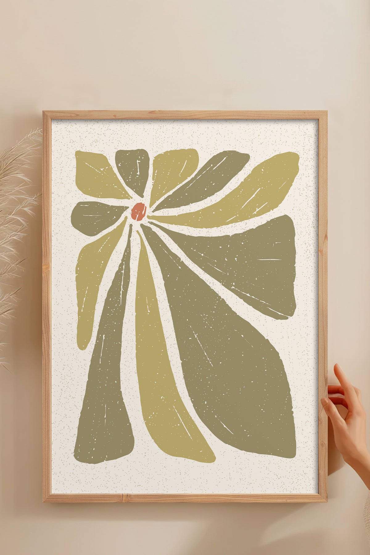 HOMEPACK Ahşap Çerçeveli Tablo Çerçeveli Poster Sanatsal Modern Duvar Dekoru FLOWER-51