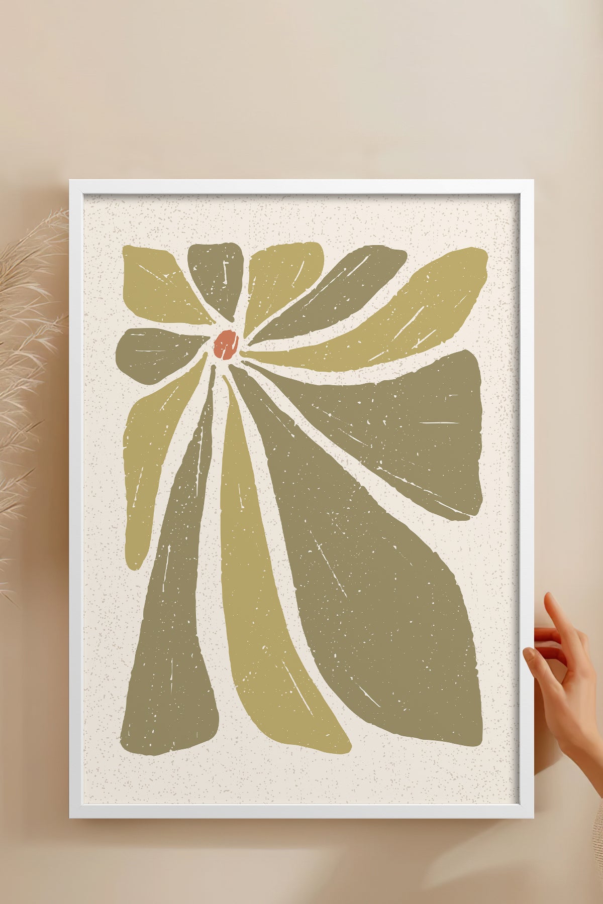 HOMEPACK Ahşap Çerçeveli Tablo Çerçeveli Poster Sanatsal Modern Duvar Dekoru FLOWER-51