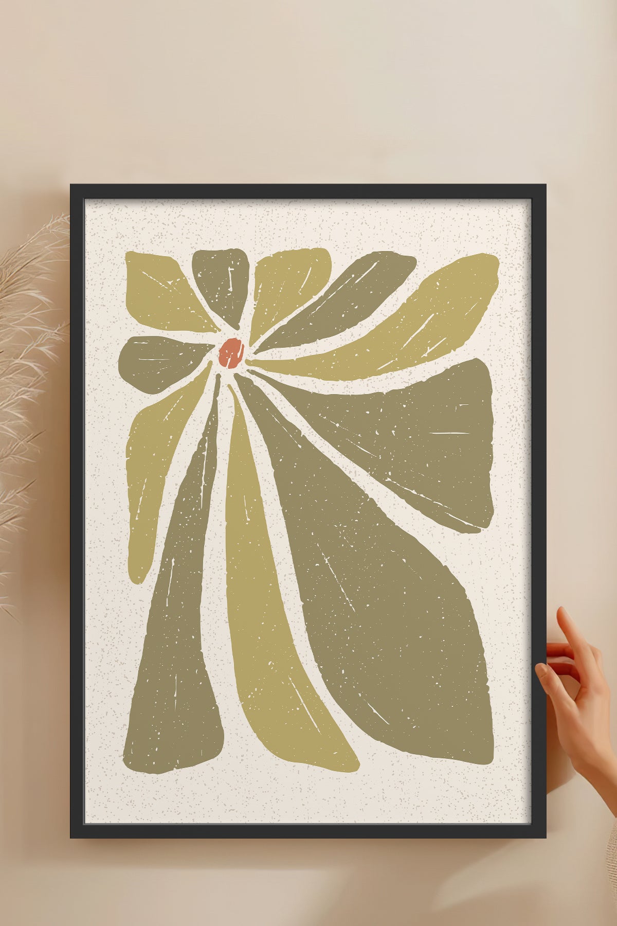 HOMEPACK Ahşap Çerçeveli Tablo Çerçeveli Poster Sanatsal Modern Duvar Dekoru FLOWER-51