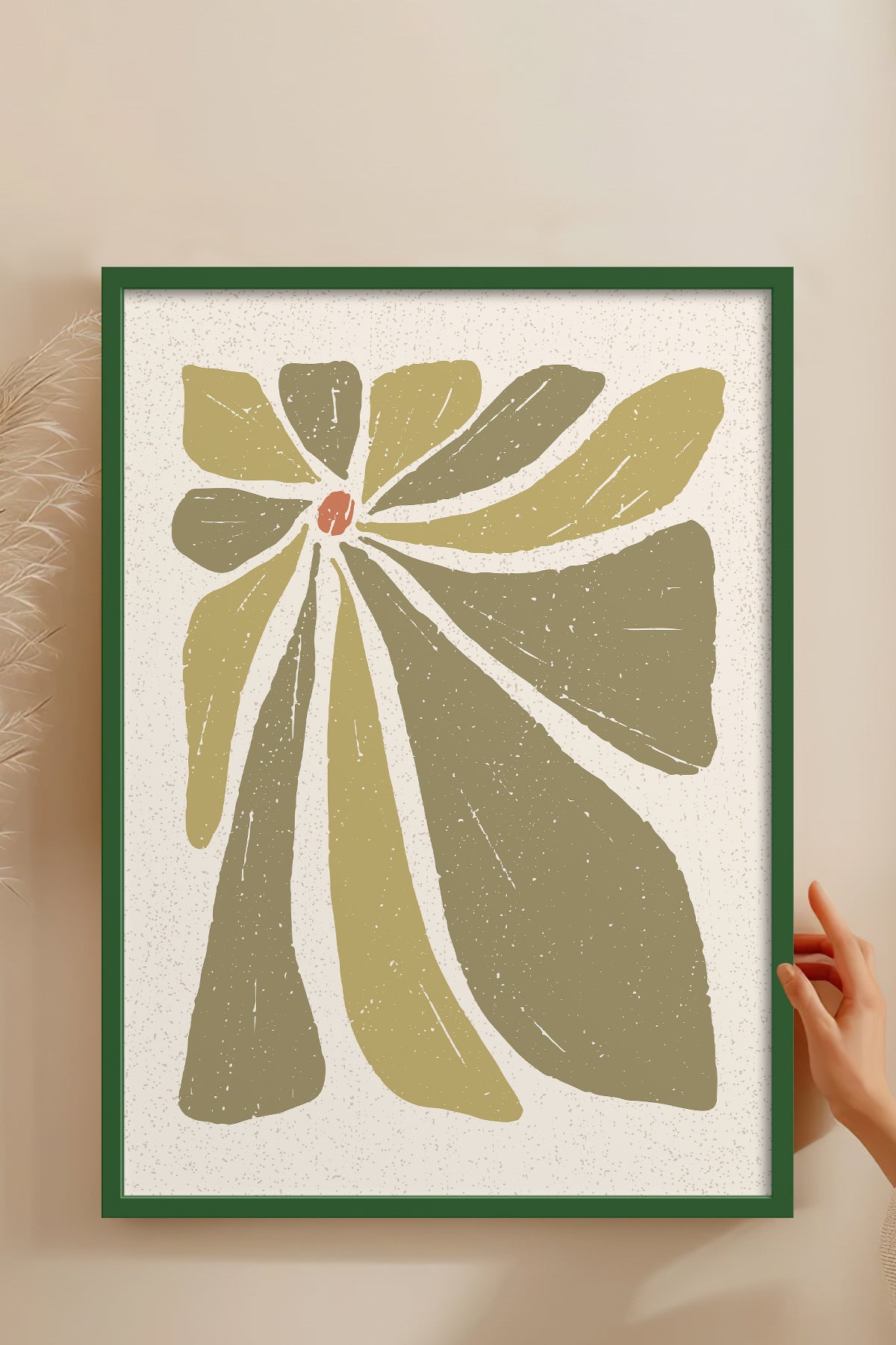 HOMEPACK Ahşap Çerçeveli Tablo Çerçeveli Poster Sanatsal Modern Duvar Dekoru FLOWER-51