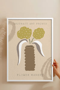 HOMEPACK Ahşap Çerçeveli Tablo Çerçeveli Poster Sanatsal Modern Duvar Dekoru FLOWER-52