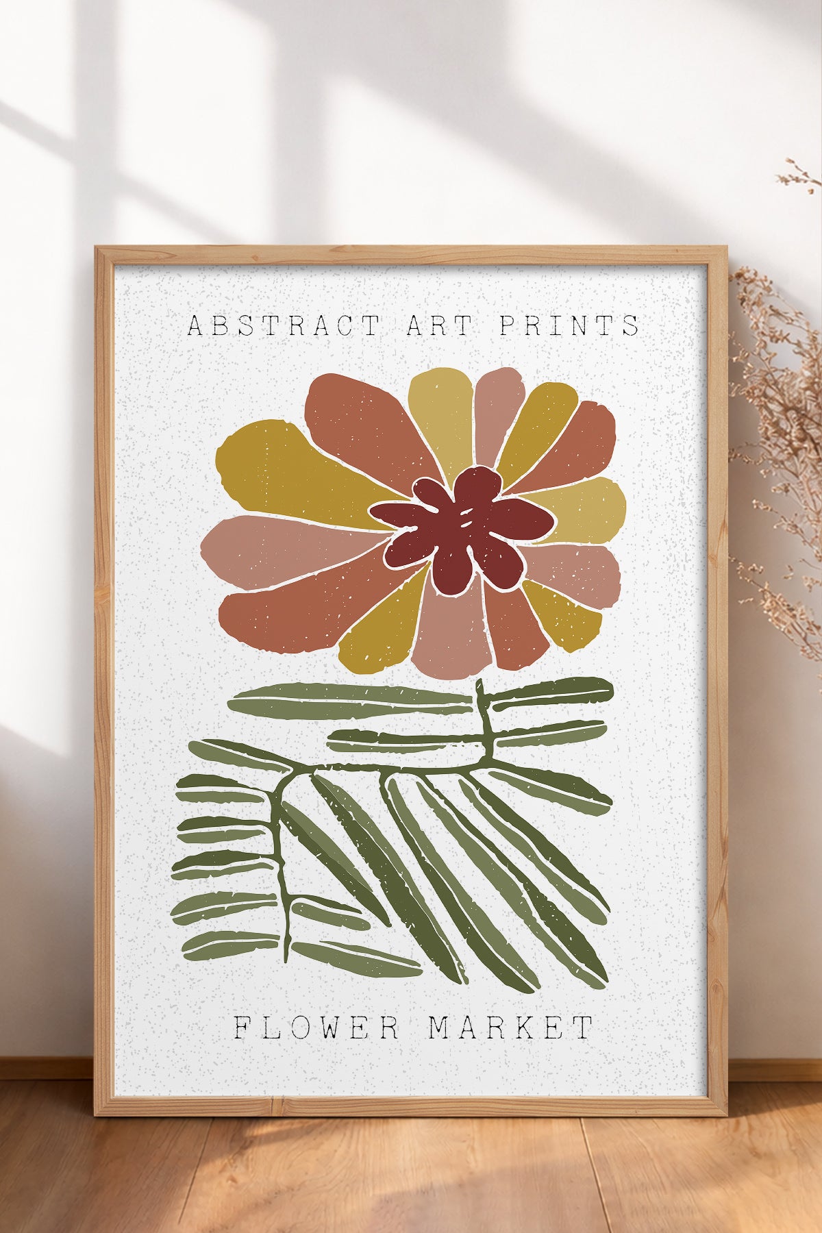 HOMEPACK Ahşap Çerçeveli Tablo Çerçeveli Poster Sanatsal Modern Duvar Dekoru FLOWER-53
