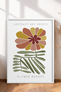 HOMEPACK Ahşap Çerçeveli Tablo Çerçeveli Poster Sanatsal Modern Duvar Dekoru FLOWER-53