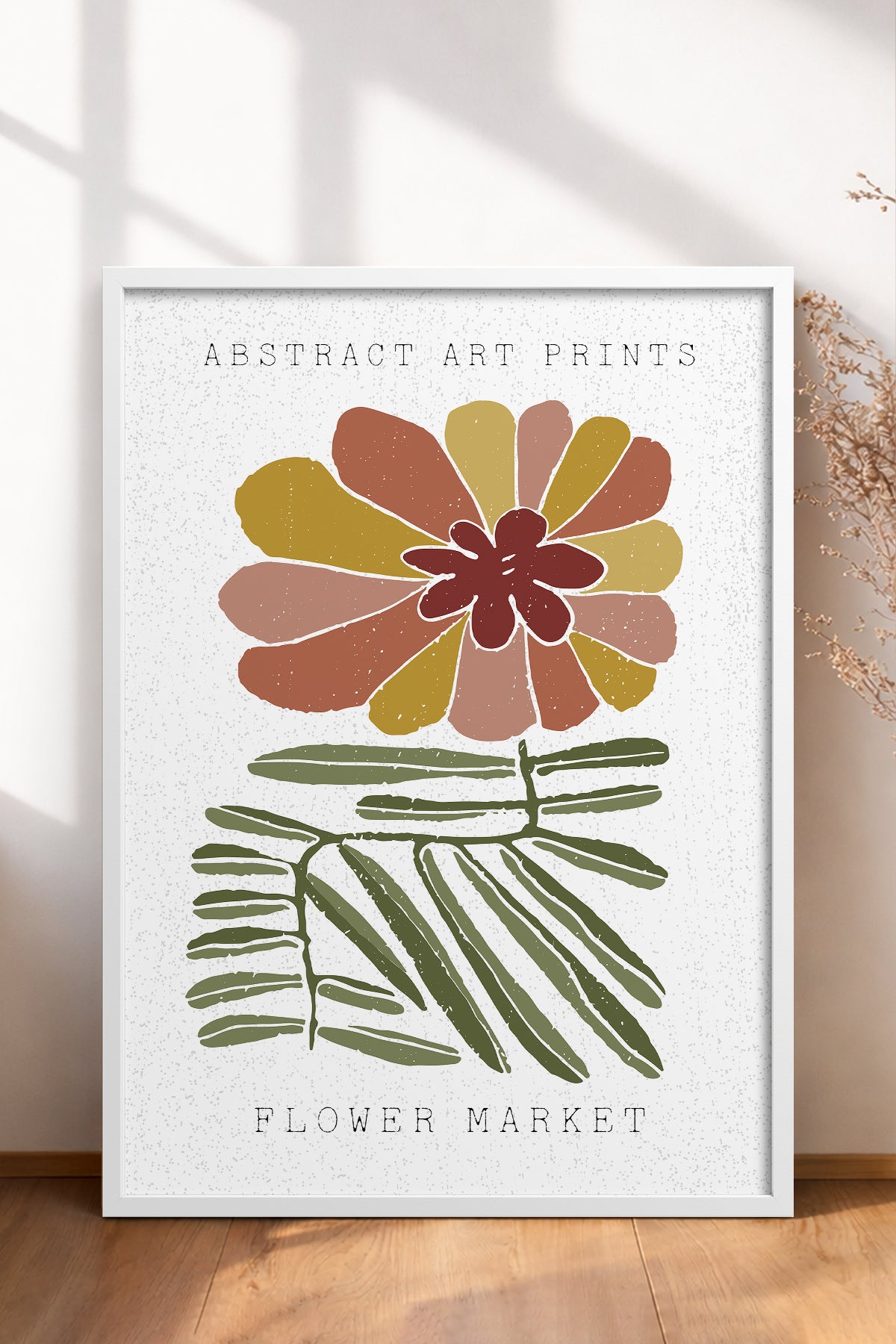 HOMEPACK Ahşap Çerçeveli Tablo Çerçeveli Poster Sanatsal Modern Duvar Dekoru FLOWER-53