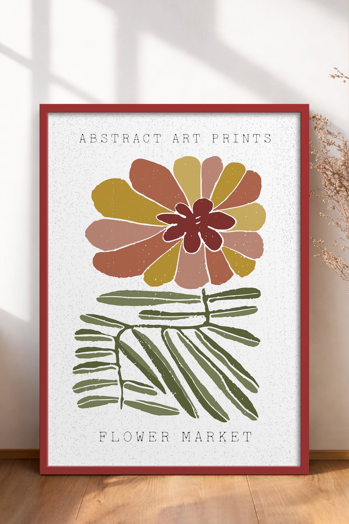 HOMEPACK Ahşap Çerçeveli Tablo Çerçeveli Poster Sanatsal Modern Duvar Dekoru FLOWER-53