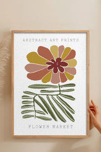 HOMEPACK Ahşap Çerçeveli Tablo Çerçeveli Poster Sanatsal Modern Duvar Dekoru FLOWER-53