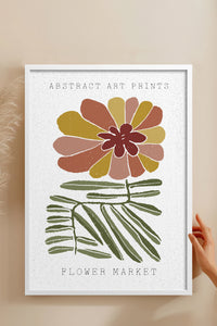 HOMEPACK Ahşap Çerçeveli Tablo Çerçeveli Poster Sanatsal Modern Duvar Dekoru FLOWER-53