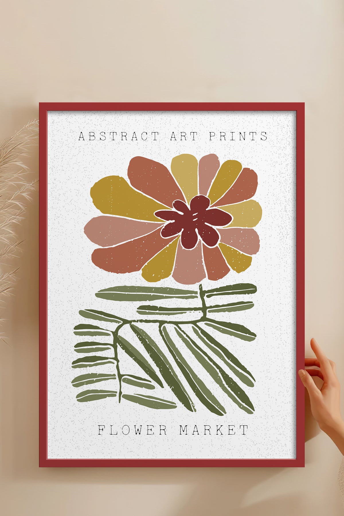 HOMEPACK Ahşap Çerçeveli Tablo Çerçeveli Poster Sanatsal Modern Duvar Dekoru FLOWER-53