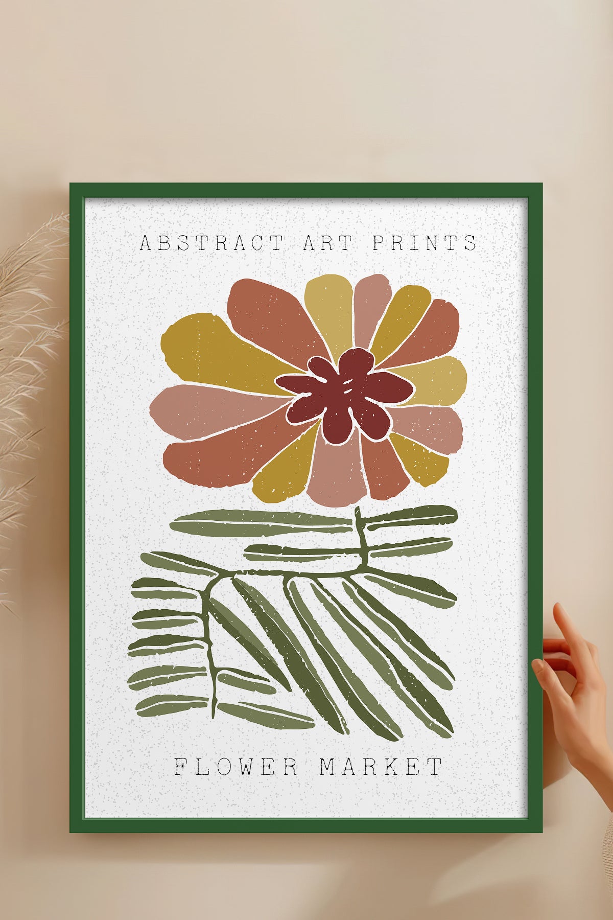 HOMEPACK Ahşap Çerçeveli Tablo Çerçeveli Poster Sanatsal Modern Duvar Dekoru FLOWER-53