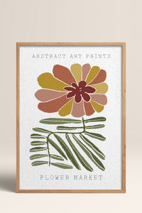 HOMEPACK Ahşap Çerçeveli Tablo Çerçeveli Poster Sanatsal Modern Duvar Dekoru FLOWER-53
