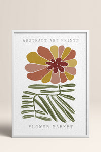 HOMEPACK Ahşap Çerçeveli Tablo Çerçeveli Poster Sanatsal Modern Duvar Dekoru FLOWER-53